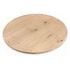 Rond eiken tafelblad op maat - 2,5 cm dik (1-laag) - extra rustiek Europees eikenhout - met extra brede lamellen (circa 14-20 cm)nhout - verlijmd kd 8-12% - diameter van 40 tot 117 cm