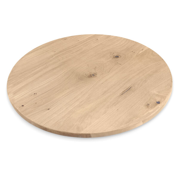  Eiken tafelblad rond - 3 cm dik (1-laag) - XXL lamel - extra rustiek eikenhout