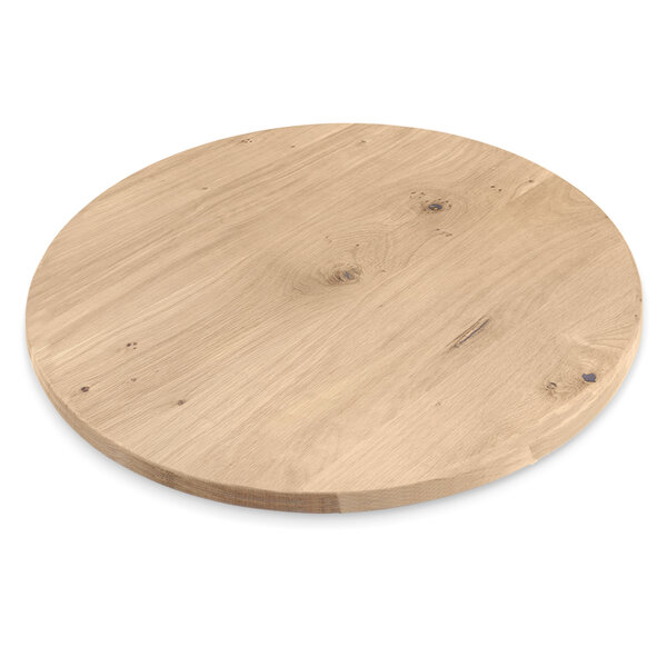  Rond eiken tafelblad op maat - 4 cm dik (1-laag) - XXL lamel - extra rustiek eikenhout