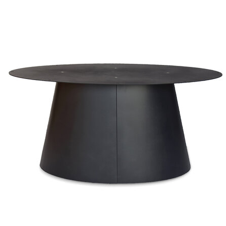 Stalen kegel onderstel - zwart - massief: 4 mm dik -  65x120 cm - hoogte: 72 cm - cone tafelonderstel - gecoat metaal / staal