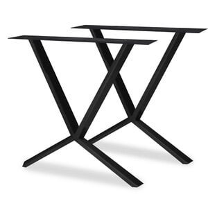 Stalen scissor poten - zwart - SET (2 stuks) - 2x10 cm - 78 cm breed - 72 cm hoog