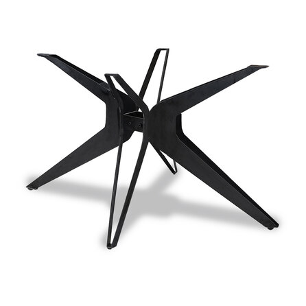 Stalen matrix onderstel - zwart - massief: 0,5 cm -  90x140 of 90x180 cm - hoogte: 72 cm - spinpoot tafelonderstel - gecoat metaal / staal