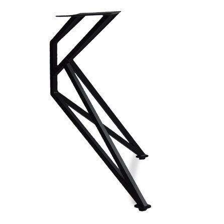 Stalen vlinderpoten - zwart - koker: 2x2 cm - breedte: 78 cm - hoogte: 72 cm - zwarte vlinder tafelpoot - gecoat metaal / staal
