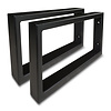 Stalen wastafelbeugel rechthoek (SET) 45x20 cm - ZWART gecoat - 40x20x2 mm koker - Zwarte handdoekbeugel / ophangbeugel incl. poedercoating - muursteun / wandsteun wastafelblad - Badkamer steun