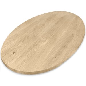 Eiken tafelblad - ovaal - 2,7 cm - rustiek - brede lamel
