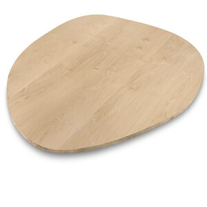 Eiken tafelblad - kiezel (rond) - 2,7 cm - rustiek - brede lamel