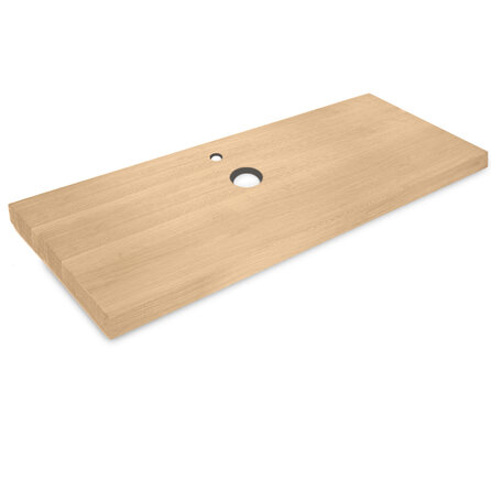 Eiken wastafelblad - op maat - 4 cm dik - foutvrij eikenhout (A/B) - verlijmd, brede lamel (9-12 cm) - 40 mm Eiken wastafelblad - op maat - 4 cm dik - foutvrij eikenhout (A/B) - verlijmd, brede lamel (9-12 cm) - 40 mm