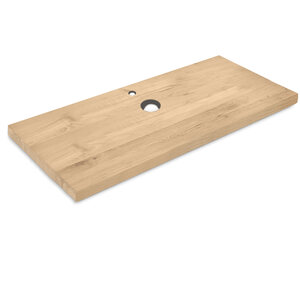 Eiken wastafelblad - op maat - 4 cm - rustiek - brede lamel Eiken wastafelblad - op maat - 4 cm - rustiek - brede lamel