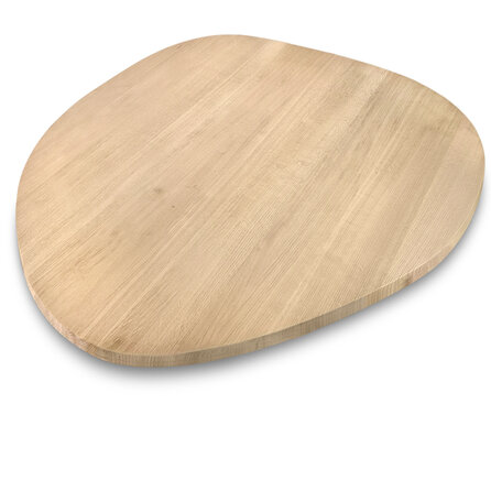Eiken tafelblad - organisch / kiezel (rond) - 4 cm dik - foutvrij eikenhout (A/B) - verlijmd, brede lamel (9-12 cm) - 40 mm Eiken tafelblad - organisch / kiezel (rond) - 4 cm dik - foutvrij eikenhout (A/B) - verlijmd, brede lamel (9-12 cm) - 40 mm