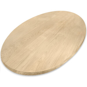 Eiken tafelblad - ovaal - 4 cm - foutvrij - brede lamel