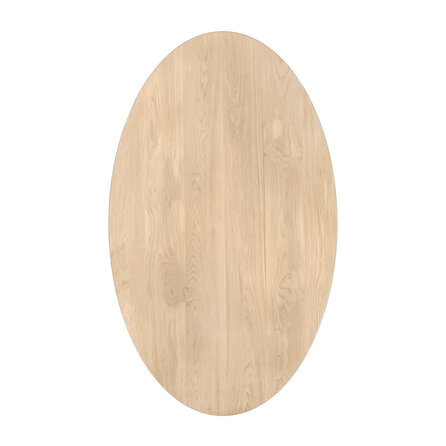 Eiken tafelblad - ovaal / ellips - 4 cm dik - foutvrij eikenhout (A/B) - verlijmd, brede lamel (9-12 cm) - 27 mm