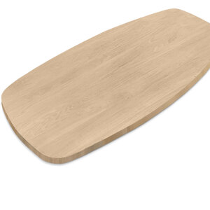 Eiken tafelblad - Deens ovaal - 4 cm - foutvrij - brede lamel