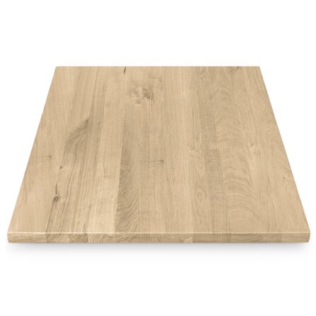 Eiken tafelblad - vierkant - op maat - 3 cm dik - rustiek eikenhout (B/C) - verlijmd, smalle lamel - 30 mm Eiken tafelblad - vierkant - op maat - 3 cm dik - rustiek eikenhout (B/C) - verlijmd, smalle lamel - 30 mm