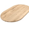 Eiken tafelblad - met halve cirkel uiteinden - op maat - 4 cm dik - rustiek eikenhout (B/C) - verlijmd, smalle lamel - 40 mm