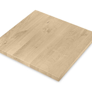 Eiken tafelblad - vierkant - op maat - 4 cm - rustiek