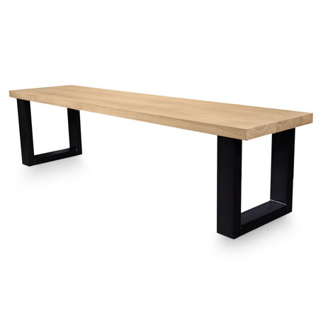 Eiken bankblad - op maat - 4 cm dik - foutvrij eikenhout (A/B) - verlijmd, brede lamel (9-12 cm) - 40 mm Eiken bankblad - op maat - 4 cm dik - foutvrij eikenhout (A/B) - verlijmd, brede lamel (9-12 cm) - 40 mm