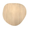 Eiken tafelblad - organisch / kiezel (rond) - 4 cm dik - foutvrij eikenhout (A/B) - verlijmd, smalle lamel - 40 mm