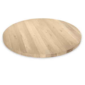 Eiken tafelblad - rond - 3 cm - rustiek