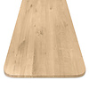 Eiken tafelblad - ronde hoeken - 3 cm dik - rustiek eikenhout (B/C) - verlijmd, smalle lamel - 30 mm