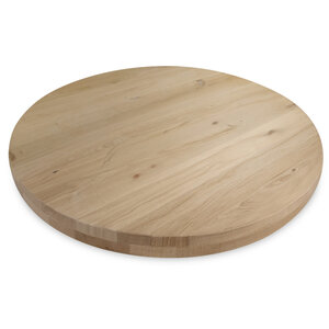 Eiken tafelblad - rond - 8 cm (2-laags) - rustiek