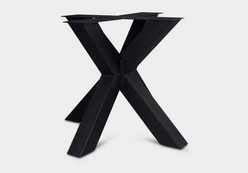 Kruispoten van EIKENvakman.nl - dubbel X / kruispoot onderstel - voor een ronde tafel - Topcollectie tafelonderstellen - staal & eikenhout - voordelig online!