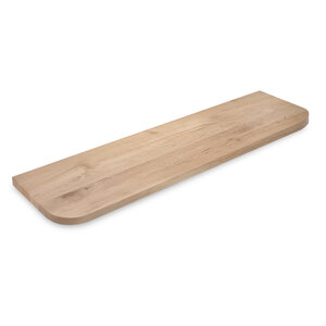 Eiken wandplank - ronde hoeken - op maat - 3 cm - rustiek