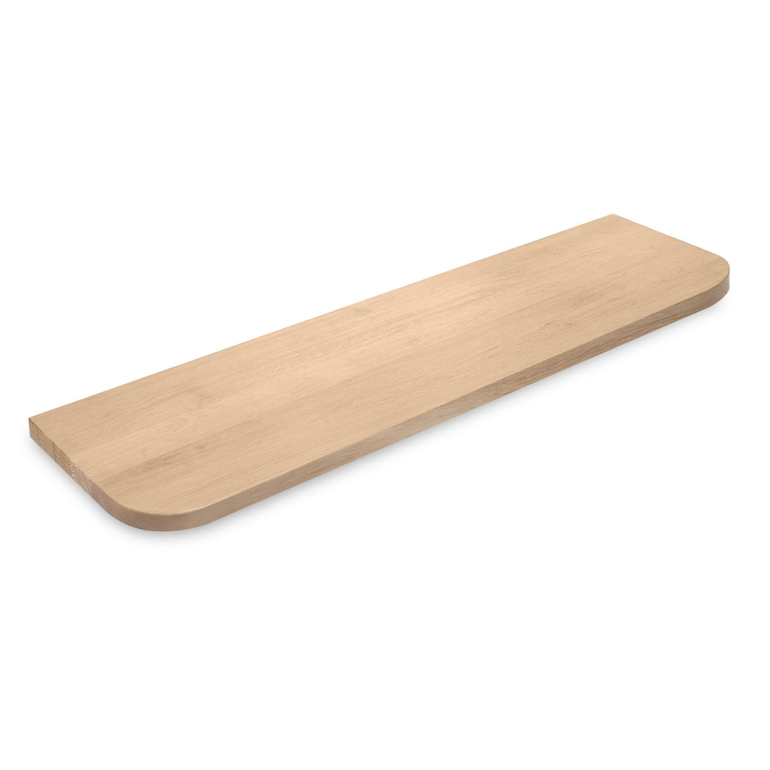 Muurplank Rond Eiken wandplank - ronde hoeken - 2,7 cm, foutvrij | EIKENvakman.nl