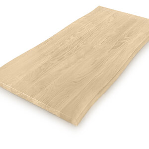 Eiken tafelblad - boomstam (CNC) - op maat - 2,7 cm - foutvrij - brede lamel