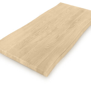 Eiken tafelblad - boomstam (CNC) - op maat - 4 cm - foutvrij - brede lamel
