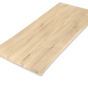 Eiken tafelblad - boomstam (CNC) - op maat - 4 cm - rustiek - brede lamel