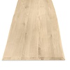 Eiken tafelblad - boomstam rand (CNC) - op maat - 4 cm dik - rustiek eikenhout (B/C) - verlijmd, brede lamel (9-12 cm) - 40 mm