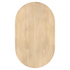 Eiken tafelblad - met halve cirkel uiteinden - 4 cm dik -foutvrij eikenhout (A/B) - verlijmd, brede lamel (9-12 cm) - 40 mm