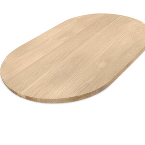 Eiken tafelblad - halve cirkel - op maat - 4 cm - foutvrij - brede lamel