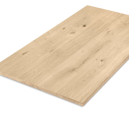 Eiken tafelblad - op maat - 2,7 cm dik - rustiek eikenhout (B/C) - verlijmd, brede lamel (9-12 cm) - 27 mm Eiken tafelblad - op maat - 2,7 cm dik - rustiek eikenhout (B/C) - verlijmd, brede lamel (9-12 cm) - 27 mm