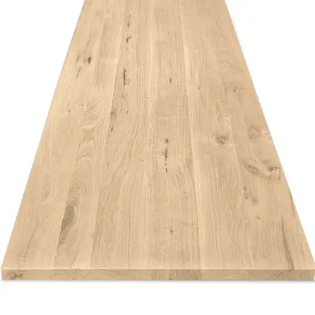 Eiken tafelblad - op maat - 4 cm dik - rustiek eikenhout (B/C) - verlijmd, brede lamel (9-12 cm) - 40 mm