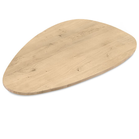 Eiken tafelblad - organisch / kiezel - 2,7 cm dik - rustiek eikenhout (B/C) - verlijmd, brede lamel (9-12 cm) - 27 mm Eiken tafelblad - organisch / kiezel - 2,7 cm dik - rustiek eikenhout (B/C) - verlijmd, brede lamel (9-12 cm) - 27 mm