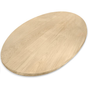 Eiken tafelblad - ovaal - 2,7 cm - foutvrij - brede lamel