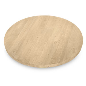 Eiken tafelblad - rond - op maat - 2,7 cm - rustiek - brede lamel