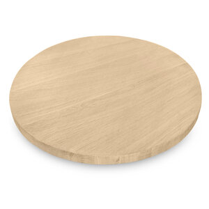 Eiken tafelblad - rond - op maat - 4 cm - foutvrij - brede lamel