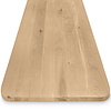 Eiken tafelblad - ronde hoeken - op maat - 4 cm dik - rustiek eikenhout (B/C) - verlijmd, brede lamel (9-12 cm) - 40 mm