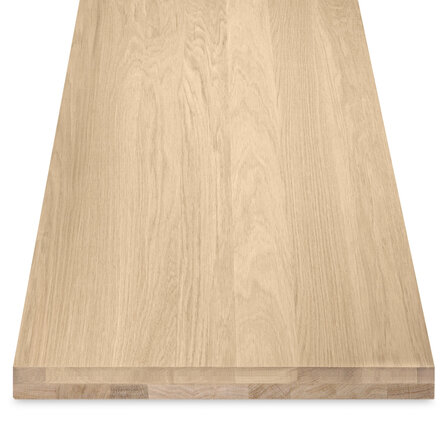 Eiken blad - op maat - 4 cm dik - 2-laags massief - foutvrij eikenhout (A/B) - verlijmd paneel, smalle lamel - 40 mm Eiken blad - op maat - 4 cm dik - 2-laags massief - foutvrij eikenhout (A/B) - verlijmd paneel, smalle lamel - 40 mm