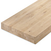 Eiken blad - op maat - 8 cm dik - 2-laags massief - rustiek eikenhout (B/C) - verlijmd paneel, smalle lamel - 80 mm