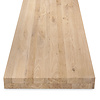 Eiken blad - op maat - 8 cm dik - 2-laags massief - rustiek eikenhout (B/C) - verlijmd paneel, smalle lamel - 80 mm