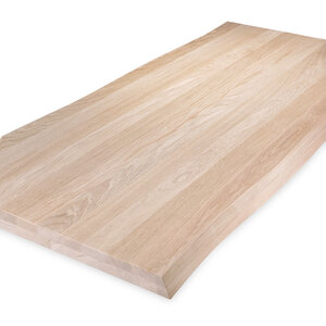 Eiken tafelblad - boomstam (CNC) - 8 cm (2-laags) - foutvrij