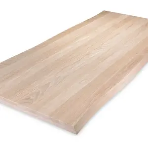 Eiken tafelblad - boomstam (CNC) - op maat - 6 cm (2-laags) - foutvrij