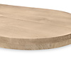 Eiken tafelblad - met halve cirkel uiteinden - 6 cm dik - 2-laags massief - foutvrij eikenhout (A/B) - verlijmd, smalle lamel - 60 mm