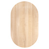 Eiken tafelblad - met halve cirkel uiteinden - 8 cm dik - 2-laags massief - foutvrij eikenhout (A/B) - verlijmd, smalle lamel - 80 mm