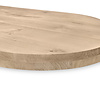 Eiken tafelblad - met halve cirkel uiteinden - 8 cm dik - 2-laags massief - rustiek eikenhout (B/C) - verlijmd, smalle lamel - 80 mm