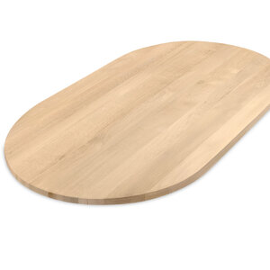 Eiken tafelblad - halve cirkel - op maat - 3 cm - foutvrij