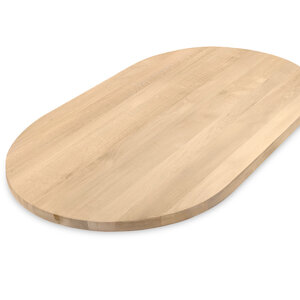 Eiken tafelblad - halve cirkel - op maat - 4 cm - foutvrij